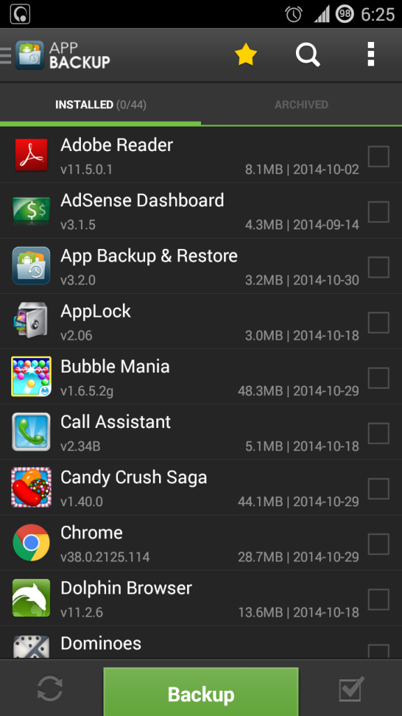 backup android apps