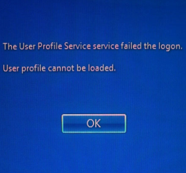 User profile service cannot be loaded