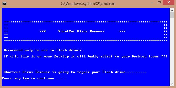 how to recover files from shortcut virus