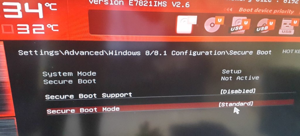 secure boot is not configured correctly