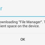 There is insufficient space on the device fix