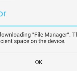 there is insufficient space on the device