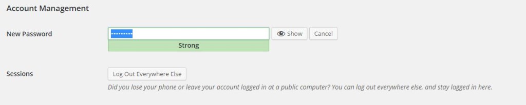 change wordpress password