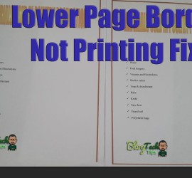 Page borders are set outside the printable area
