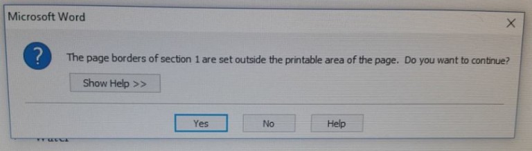 Page Borders are set Outside the Printable area Fix - BlogTechTips