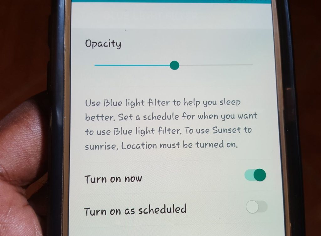 enable the Blue Light Filter on Samsung Galaxy S7