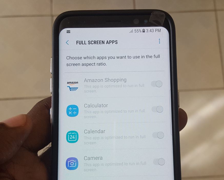 How to Make any app full screen on the Galaxy S8