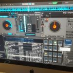 iMac with Turntable Mixer for playing at parties and Vertual DJ Setup