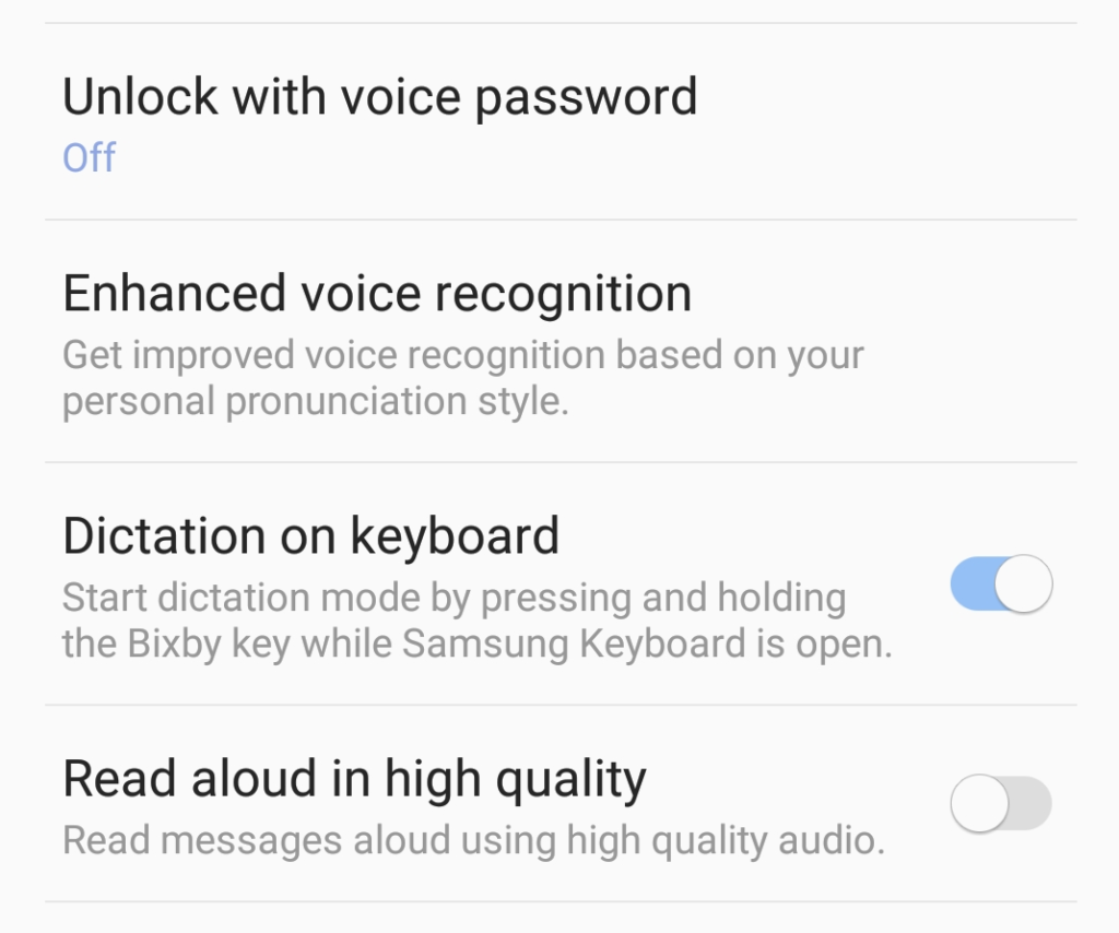 Bixby Dictation not working