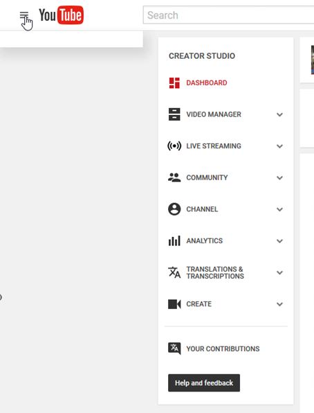 YouTube Sidebar Drop Down Menu not appearing