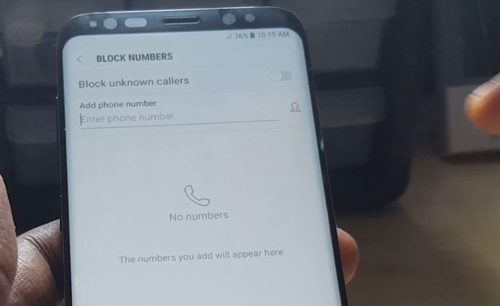 Galaxy S8 block Numbers and SMS