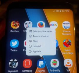 Samsung Galaxy S8 Menu Not Showing when long pressing App icons