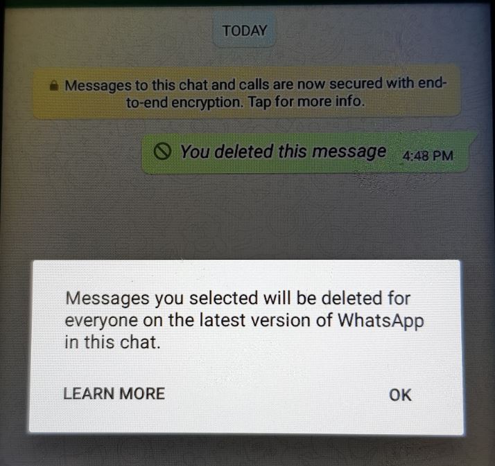 Delete sent Whatsapp messages and Read Messages Deleted by Sender