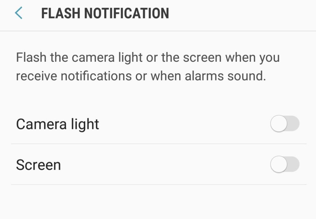 Enable Flash Notifications Galaxy S8