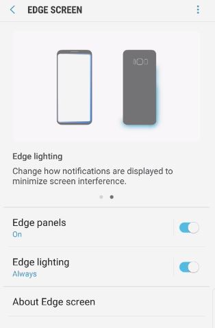 Turn Notification Edge Lighting On and Off Galaxy S8