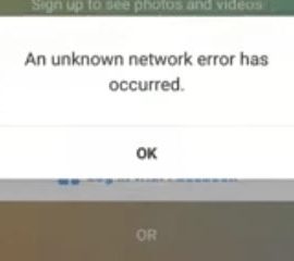 Unknown network Error has occurred Instagram Fix