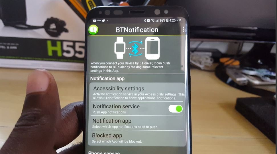 bt notification app in remote device