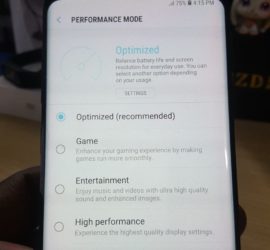 change the Galaxy S8 Performance Mode to High Performance