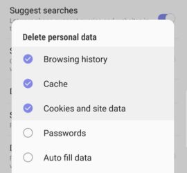 Clear Web Browsing History on the Galaxy S8