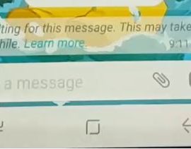 Waiting for this message.This may take a while Error in WhatsApp