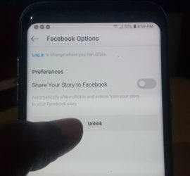 Unlink your Facebook account from your Instagram on Android