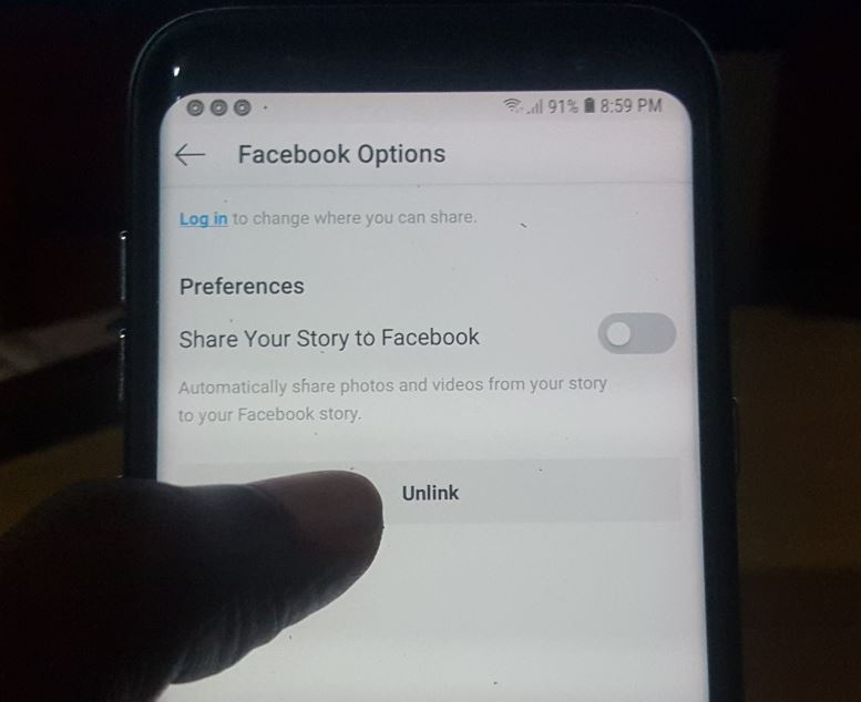 Unlink your Facebook account from your Instagram on Android