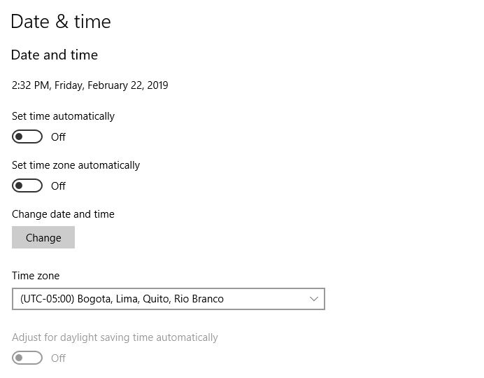 Time Automatically Changes Windows 10