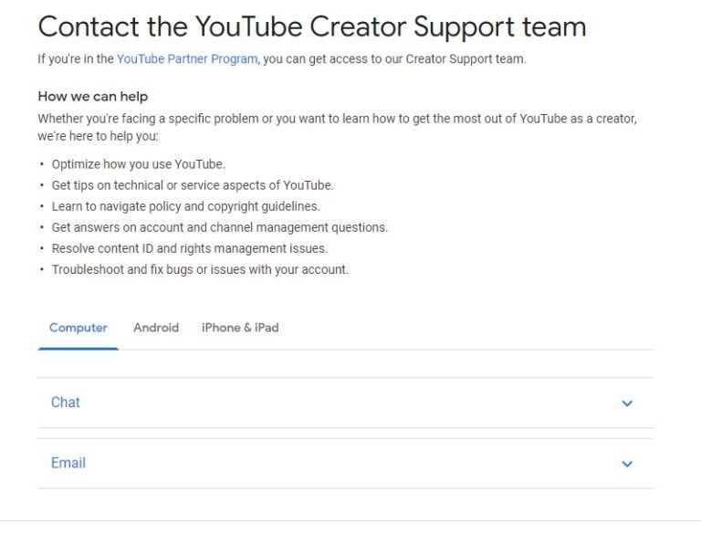 How to Contact YouTube Creator Support - BlogTechTips