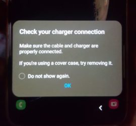 Check Your Charger connection Error