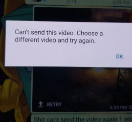 Whatsapp Can't send this Video.Choose a different Video and try again