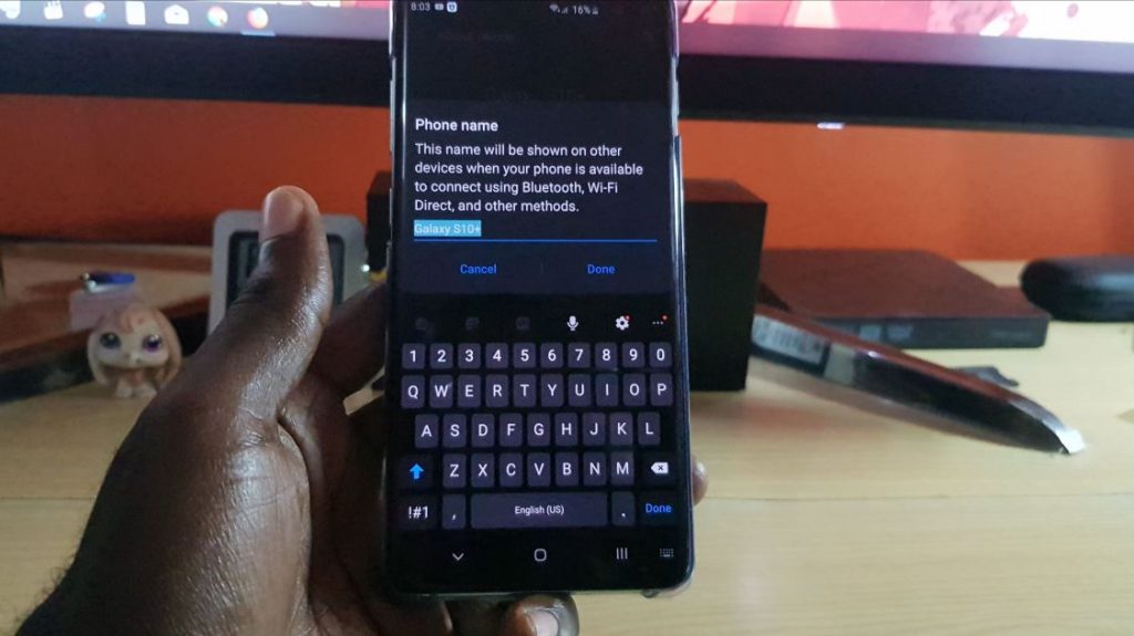 Change the name of your Samsung Galaxy S10 for Bluetooth 