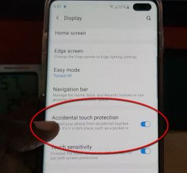 Enable Accidental Touch Protection on the Galaxy S10