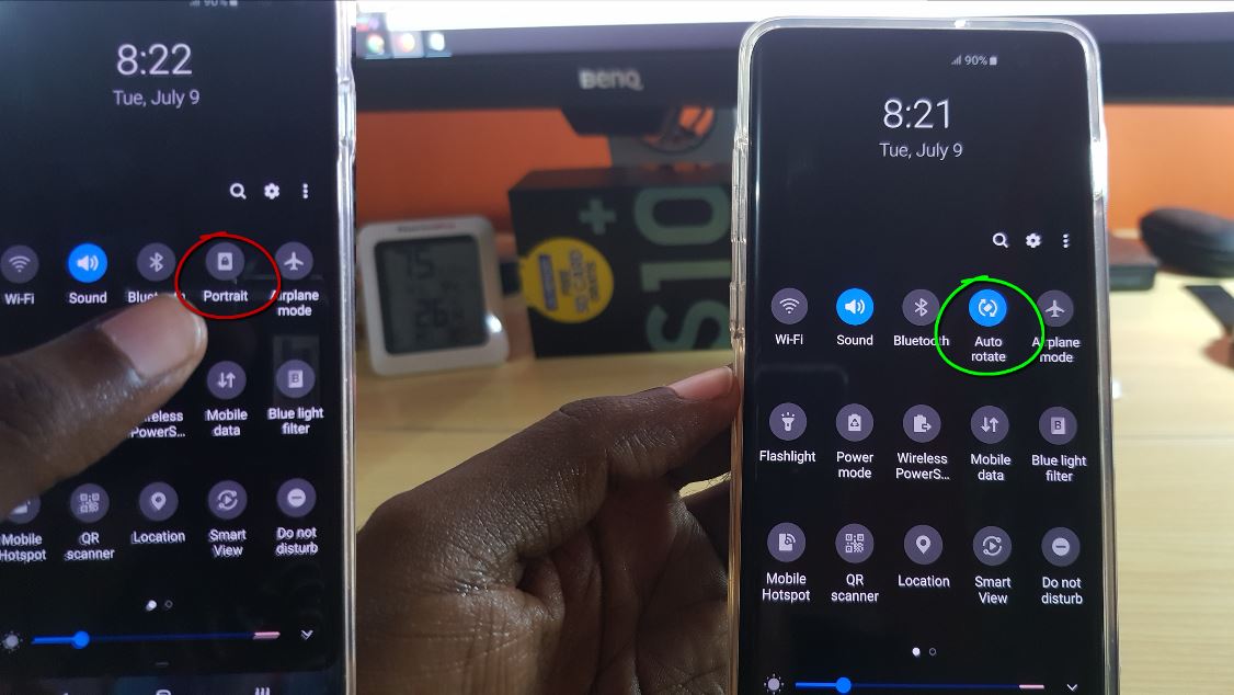 Galaxy S10 how to Auto Rotate Screen (Can