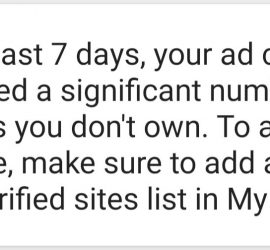 In the Past 7 Days Your AD Code has appeared a significant number of sites you don't own