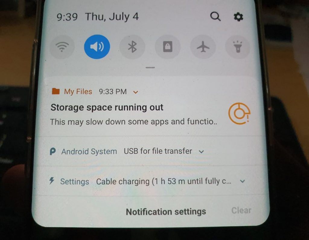 Storage Space Running Out Fix 