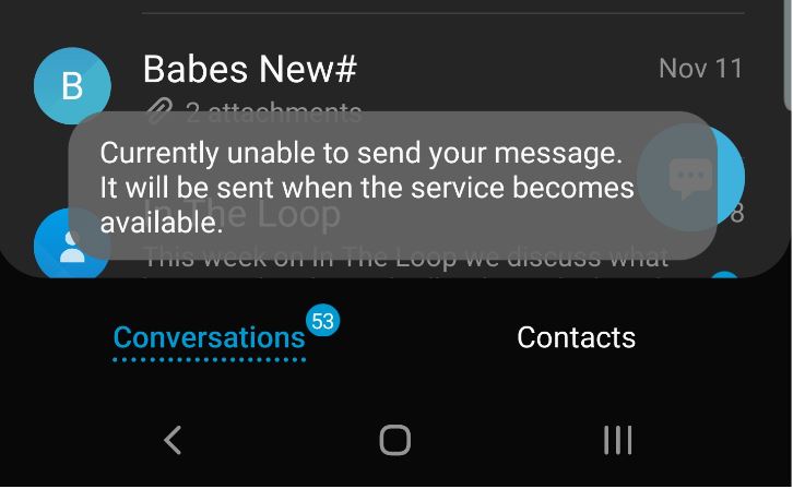 Currently Unable to send your message