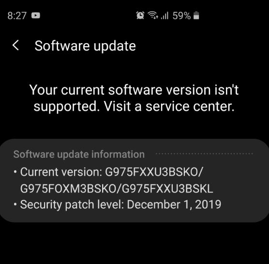 Your Current Software version isn't Supported Fix