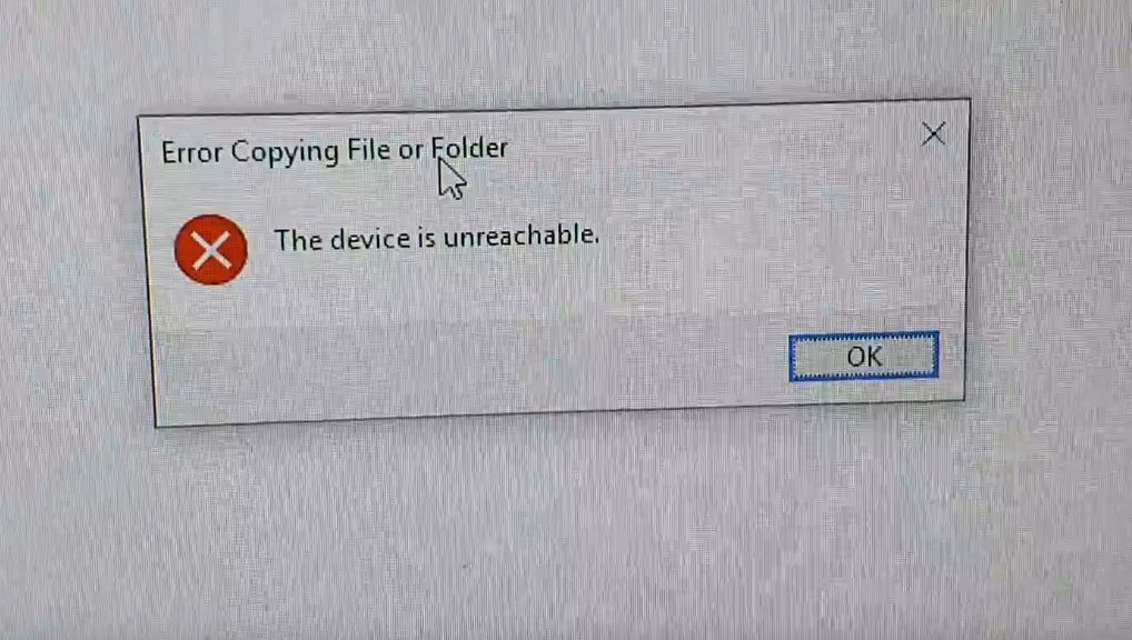 The Device is unreachable on iPhone when transferring files to Windows
