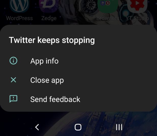 Twitter Keeps Stopping Fix