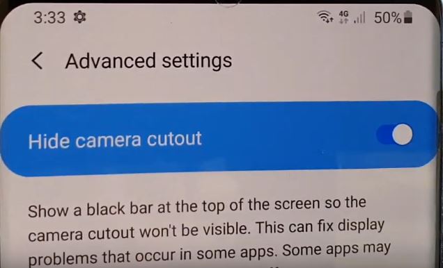 How to Hide Camera Cutout on the Galaxy S20