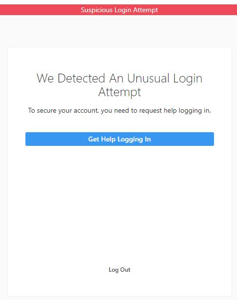 Instagram Suspicious Login Attempt issue