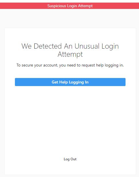 Instagram Suspicious Login Attempt issue 