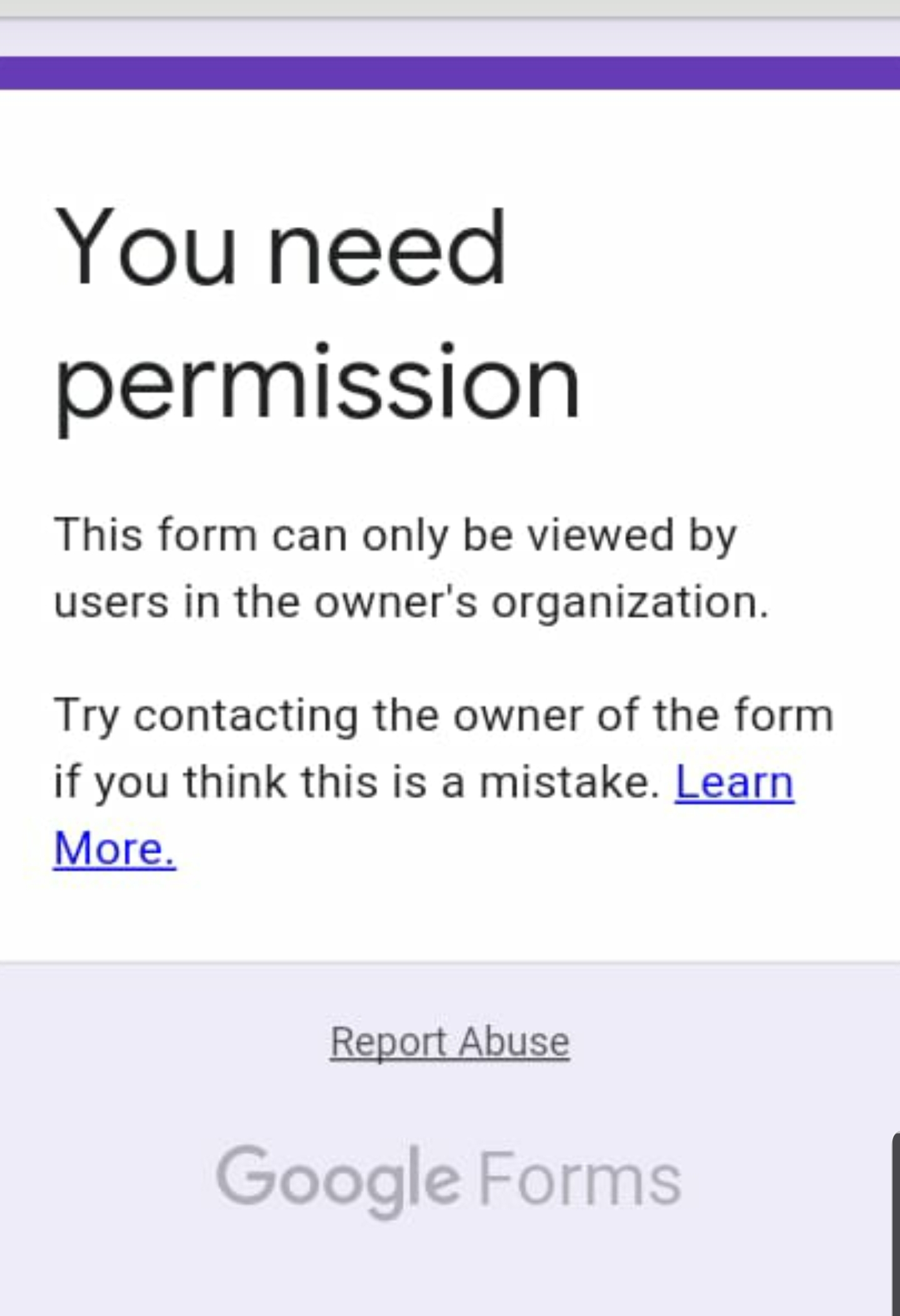 google form you need permission