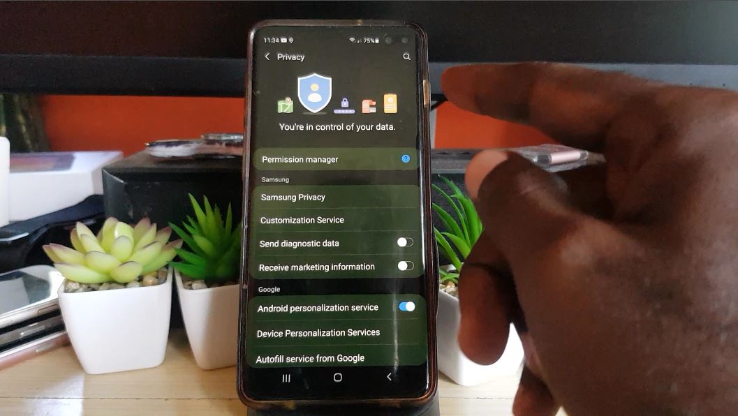 Permission Manger Samsung One UI 3.0