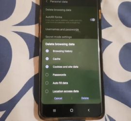 Samsung Internet Clear Browsing Data