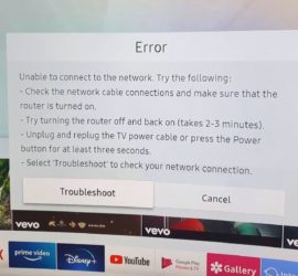 Samsung smart TV unable to connect to network