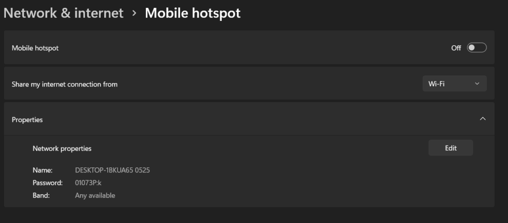 WiFi Hotspot Windows 11