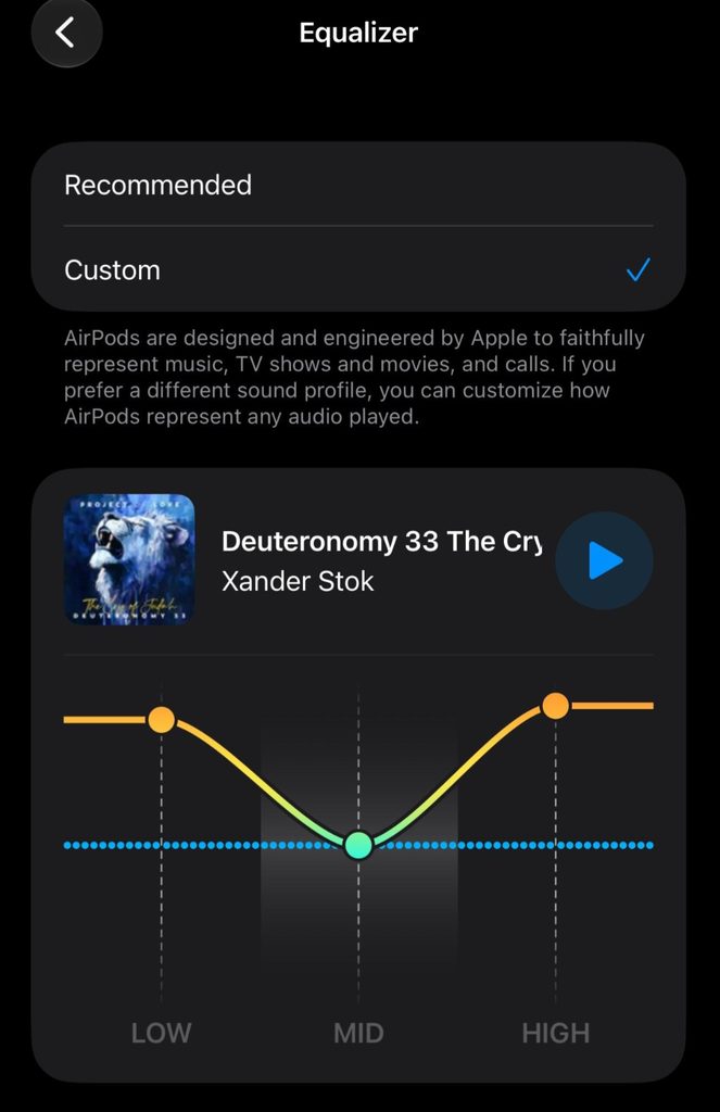 AirPods Equalizer Settings
