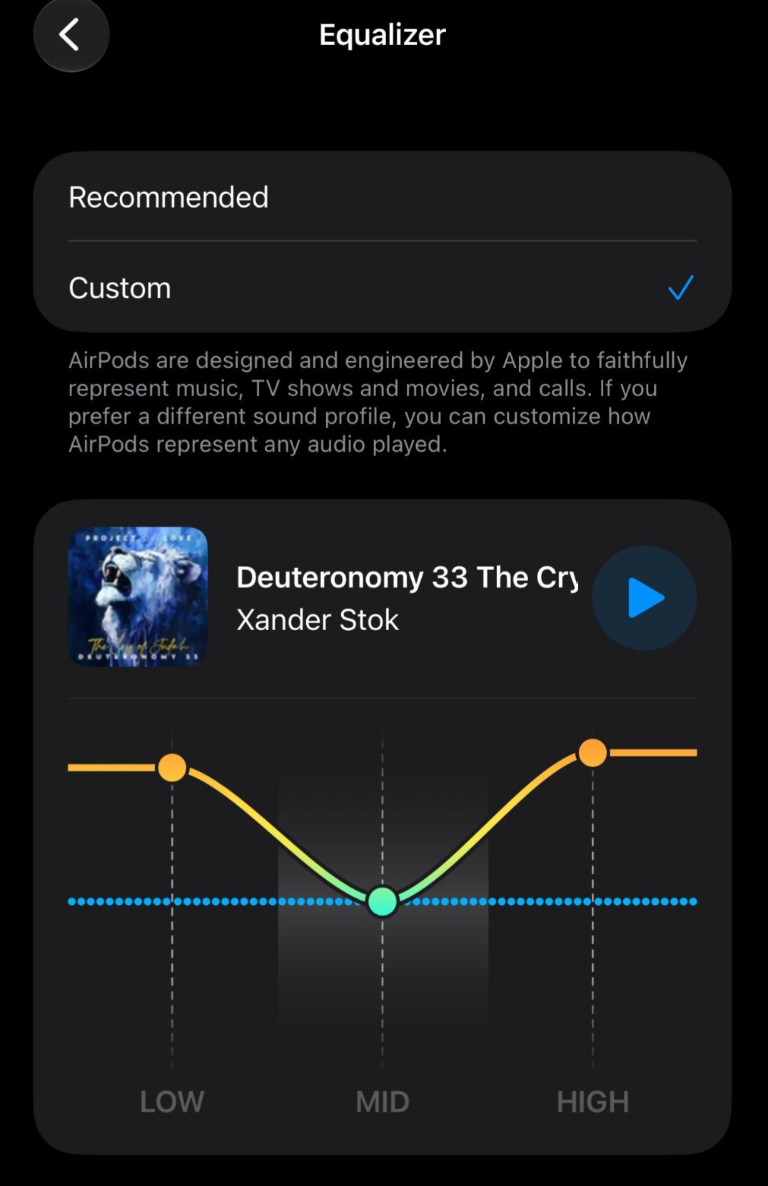 AirPods Equalizer Settings